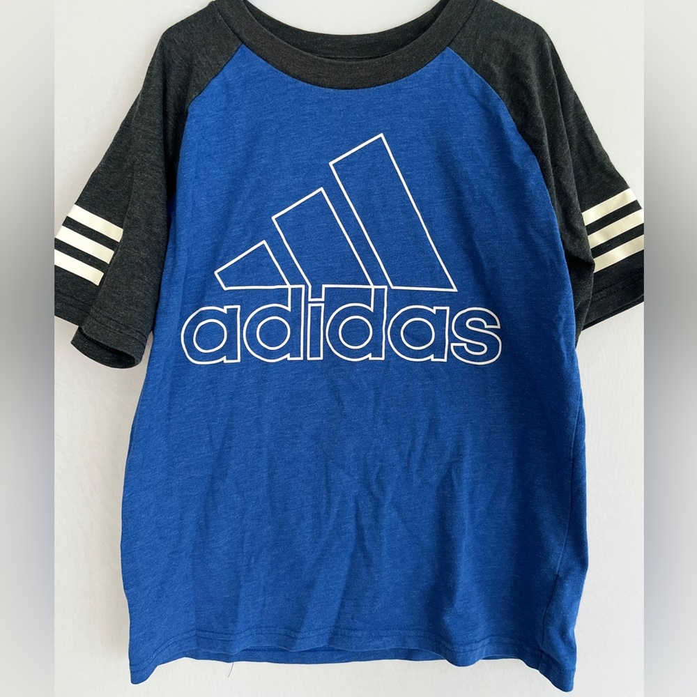 Boys Adidas Tee in Blue and Gray